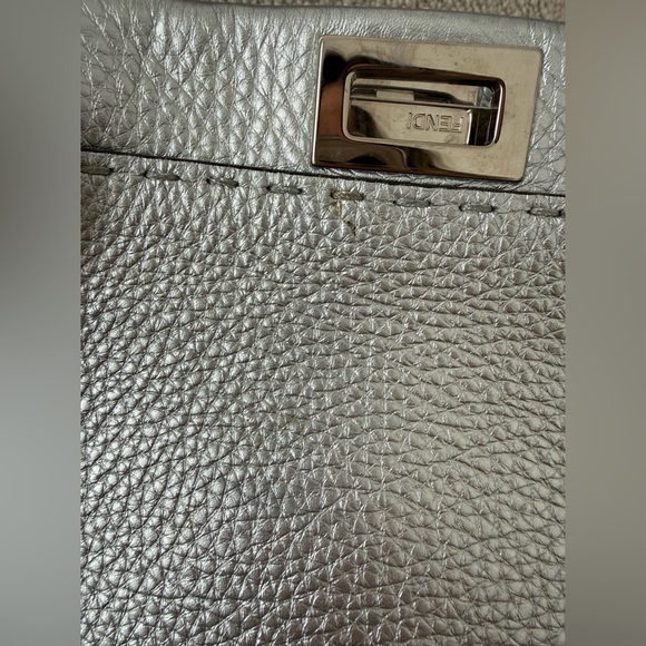 Fendi Peekaboo Mini – Cuoio Romano Lux “Argento Palladio” (metallic silver) - Picture 12 of 13